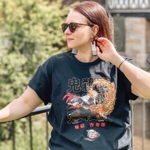 Demon Slayer - Rengoku Pose T-Shirt black short sleeve